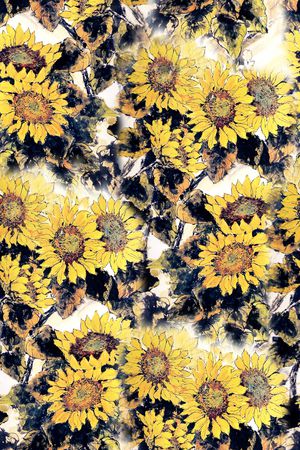 数码花卉类印花华亿平台图片