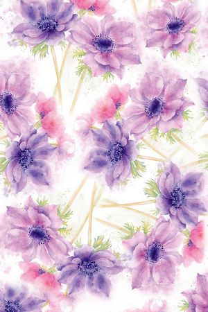 水彩花印花华亿平台图片