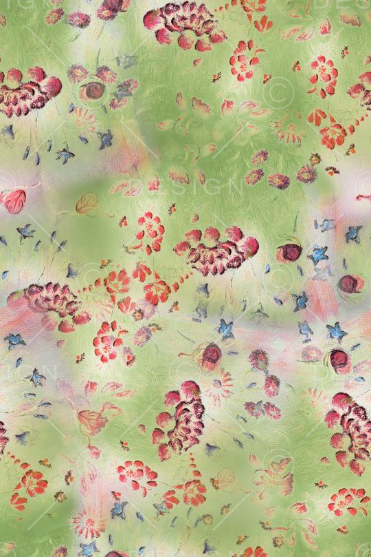 草木绿印花华亿平台图片