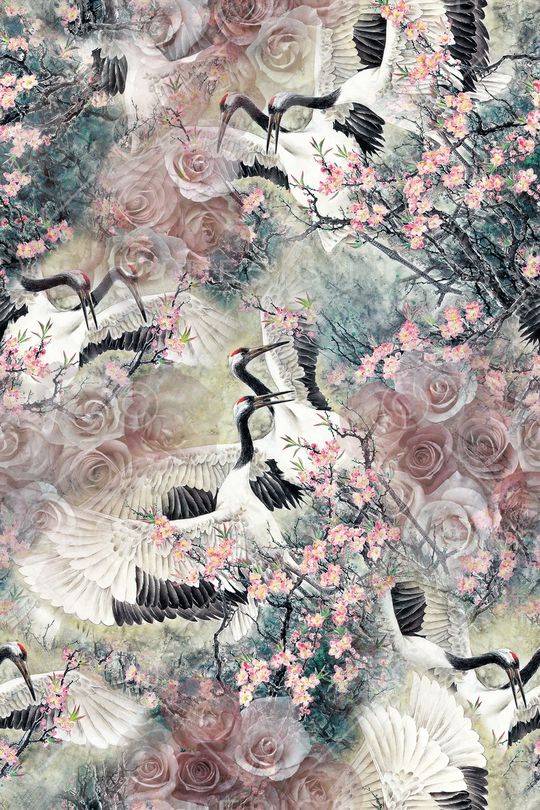 仙鹤印花华亿平台图片