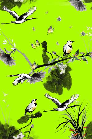 小鸟印花华亿平台图片