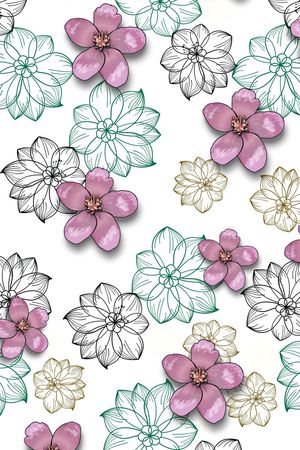 牡丹印花华亿平台图片