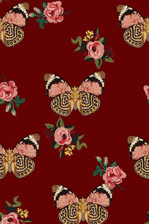 抽象手绘水彩画几何纹理绣花刺绣花卉数码印花印花华亿平台图片