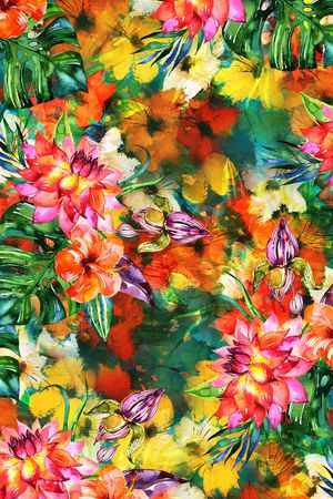 玉兰花印花华亿平台图片