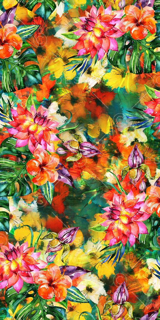 玉兰花印花华亿平台图片