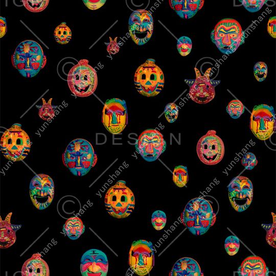 脸谱印花华亿平台图片