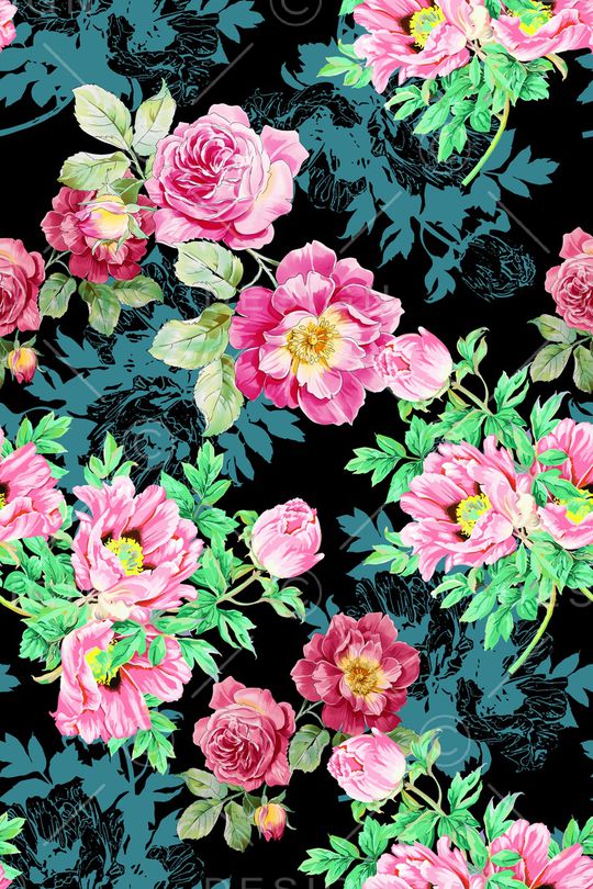 月季花印花华亿平台图片