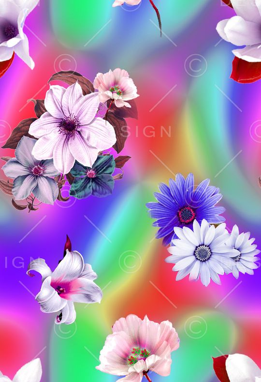 花卉印花华亿平台图片