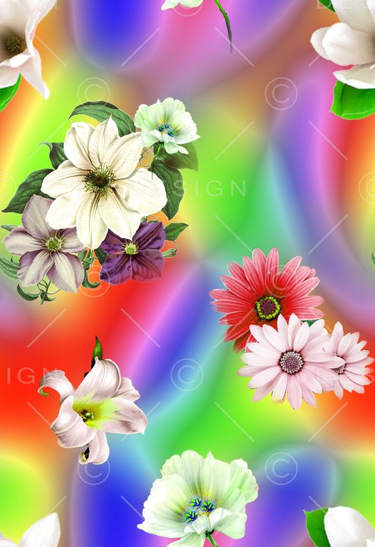 花卉印花华亿平台图片