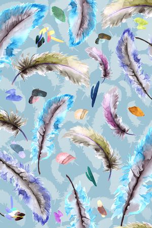 P羽毛艺术印花华亿平台图片