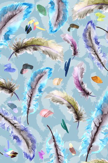 P羽毛艺术印花华亿平台图片