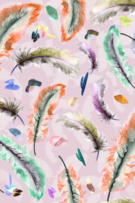 P羽毛艺术印花华亿平台图片