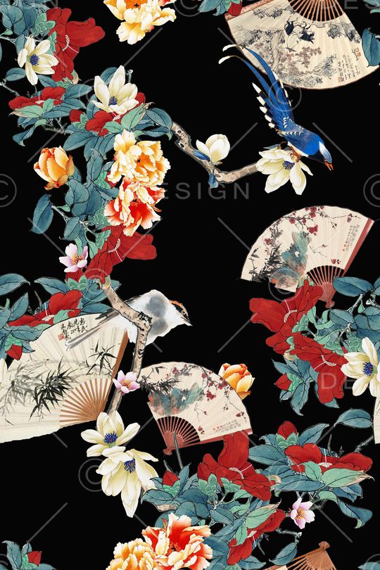 兰花花卉印花华亿平台图片