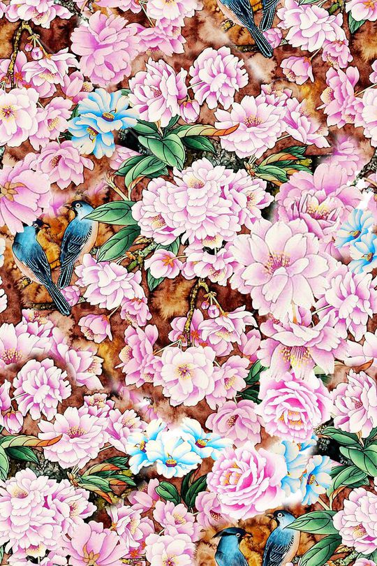 花鸟印花华亿平台图片