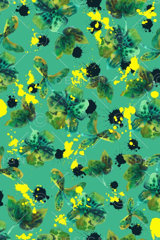 水彩花卉印花华亿平台图片