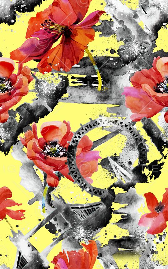 花卉印花华亿平台图片