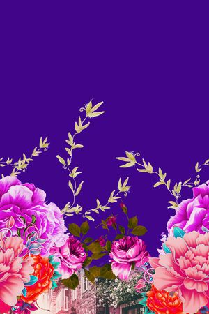 玫瑰花印花华亿平台图片