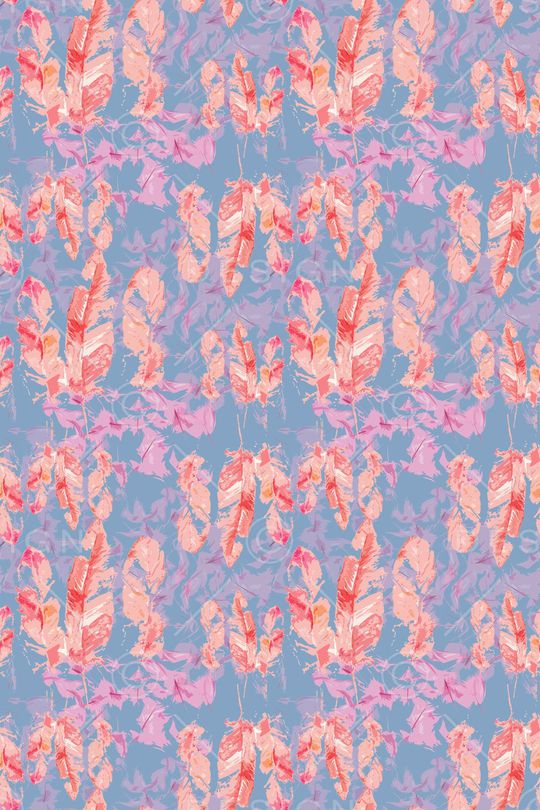 羽毛飘飘印花华亿平台图片