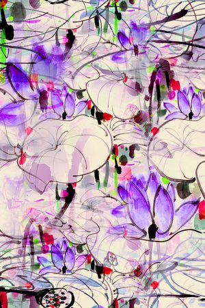 荷花印花华亿平台图片