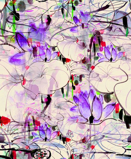 荷花印花华亿平台图片