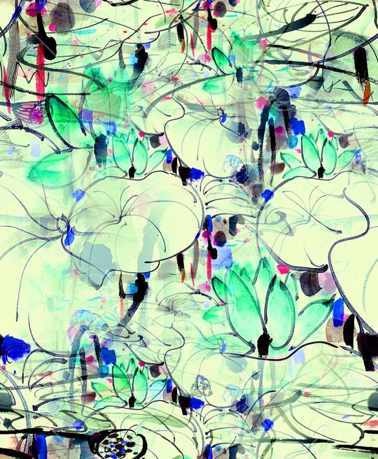 荷花印花华亿平台图片