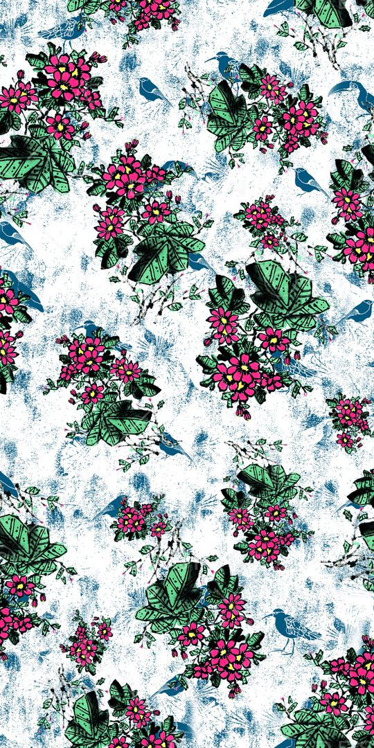 花鸟印花华亿平台图片