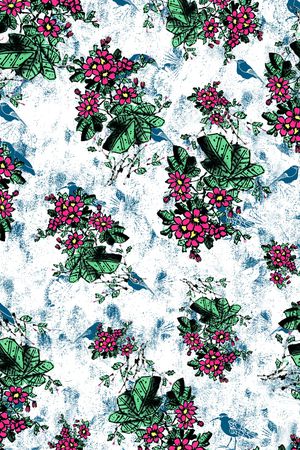 花鸟印花华亿平台图片