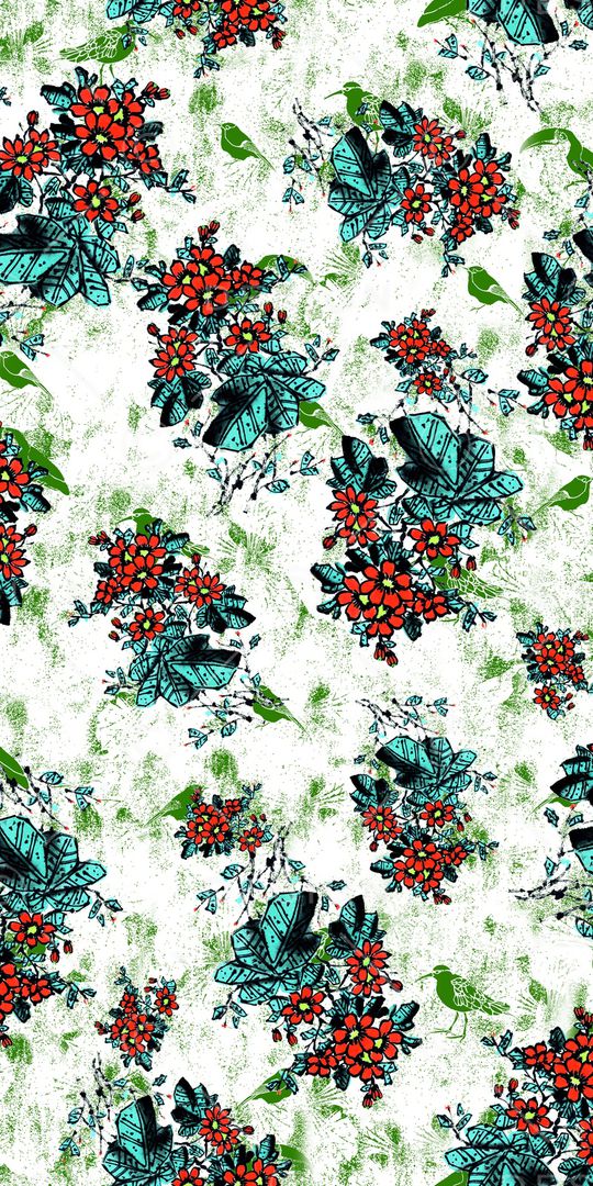 花鸟印花华亿平台图片