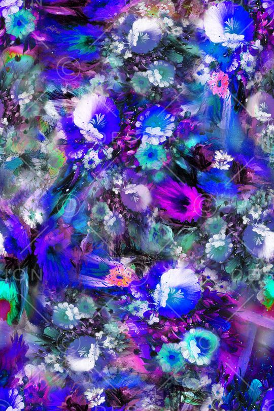 手绘花卉印花华亿平台图片