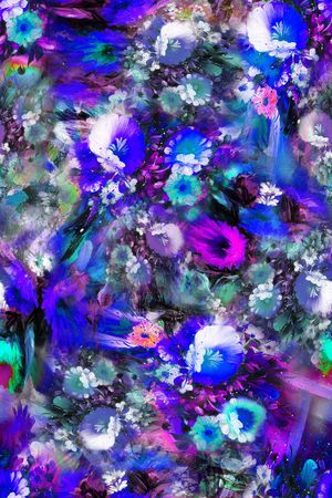 手绘花卉印花华亿平台图片