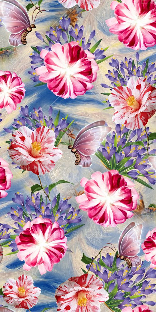 玉兰花印花华亿平台图片