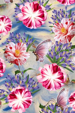 玉兰花印花华亿平台图片