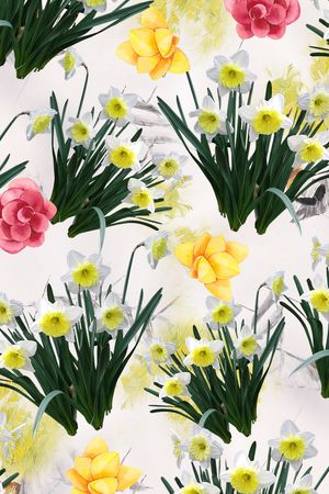 水仙花印花华亿平台图片