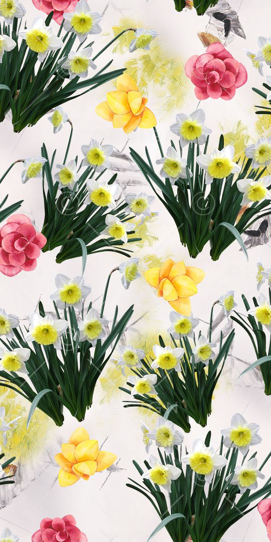 水仙花印花华亿平台图片