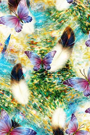 蝴蝶印花华亿平台图片