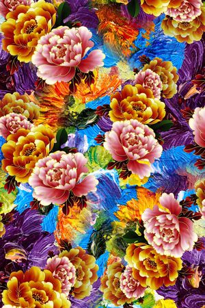 花卉印花华亿平台图片