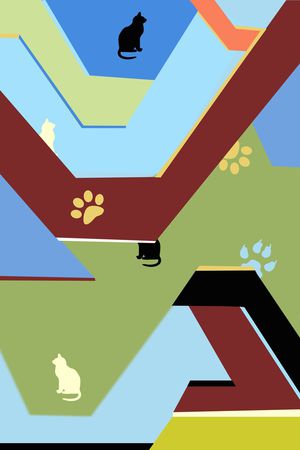 不规则几何印花华亿平台图片