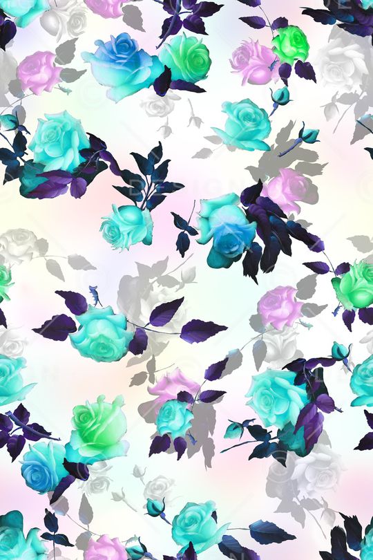 手绘花卉印花华亿平台图片