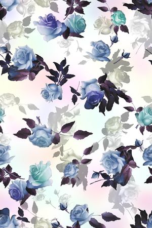 手绘花卉印花华亿平台图片