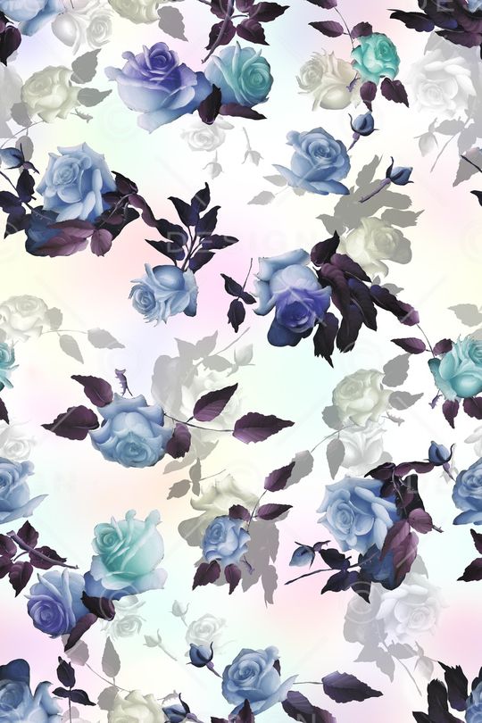 手绘花卉印花华亿平台图片