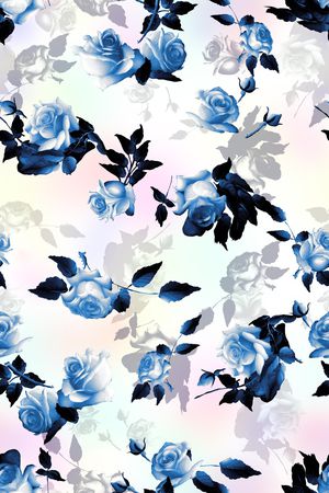 手绘花卉印花华亿平台图片