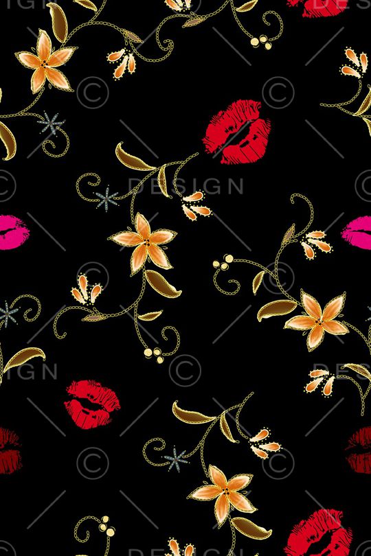 嘴唇印花华亿平台图片