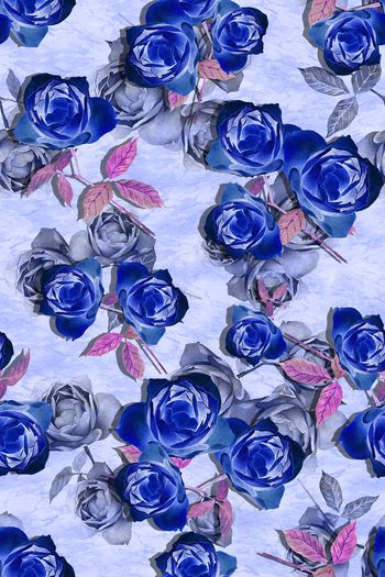 819451-立体玫瑰岩石底蓝
