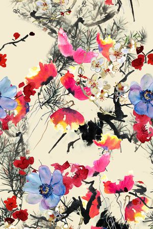 中国风印花华亿平台图片