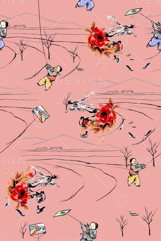 风筝印花华亿平台图片