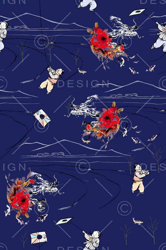 风筝印花华亿平台图片