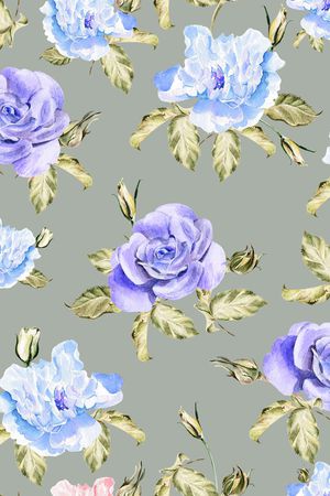 水彩肌理花卉印花华亿平台图片