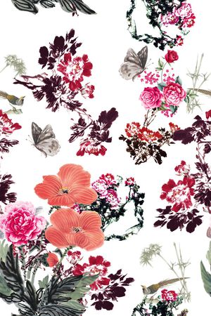 蝴蝶印花华亿平台图片