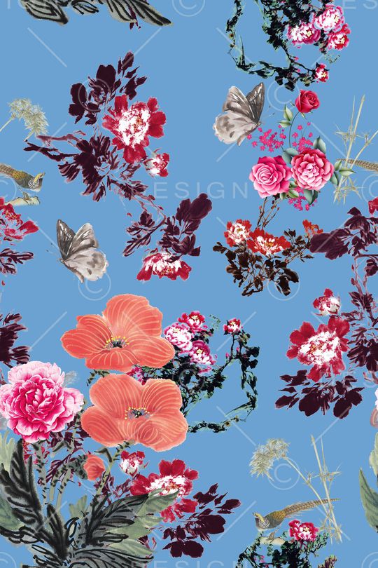 蝴蝶印花华亿平台图片