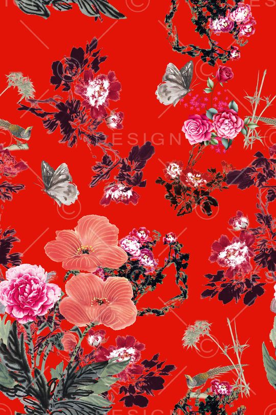 蝴蝶印花华亿平台图片